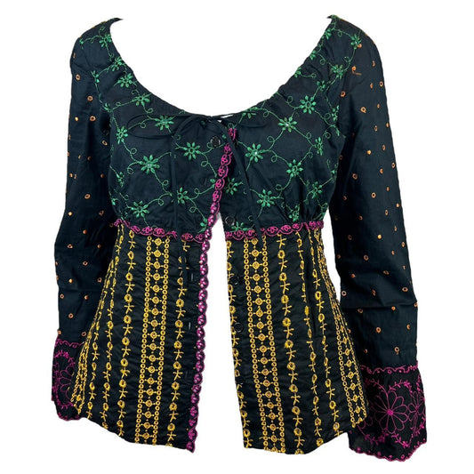 Moschino Cheap and Chic Multicolor Embroidered Long Sleeve Blouse - Outfit Repeater