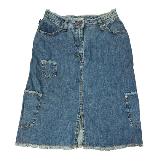 Moschino Jeans Distressed Denim Midi Skirt - Outfit Repeater