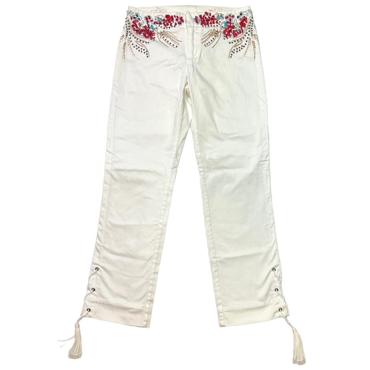 Roberto Cavalli  Class White Beaded Embellished Capri Pants - Outfit Repeater