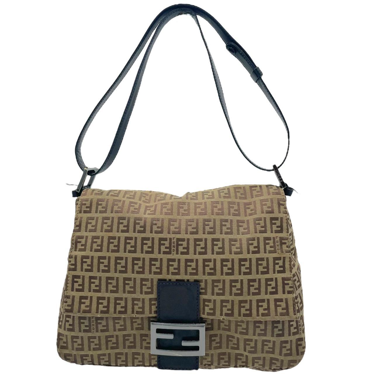 Fendi Tan Zucca Baguette Shoulder Bag