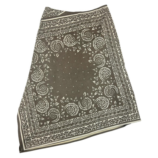 Burberry Blue Label Faux Suede Bandana Print Asymmetrical Midi Skirt - Outfit Repeater