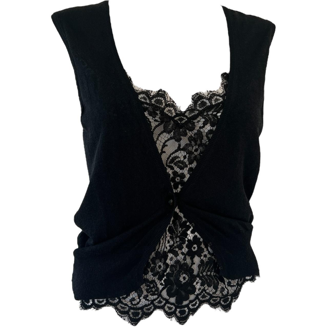 Dolce & Gabbana Lace & Knit Vest Top