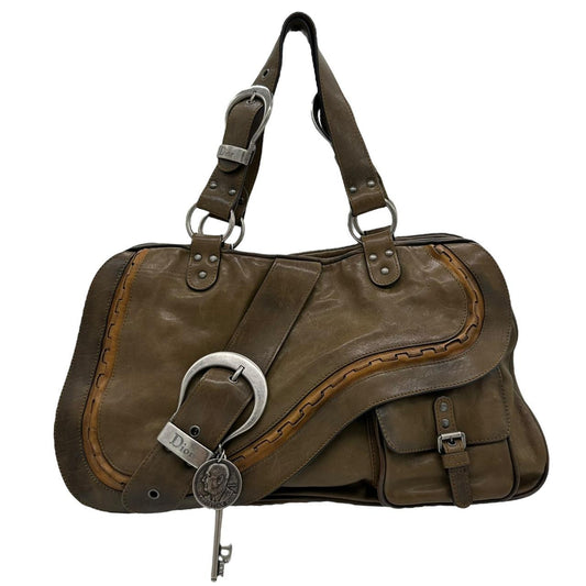 Christian Dior Brown Leather Gaucho Shoulder Bag