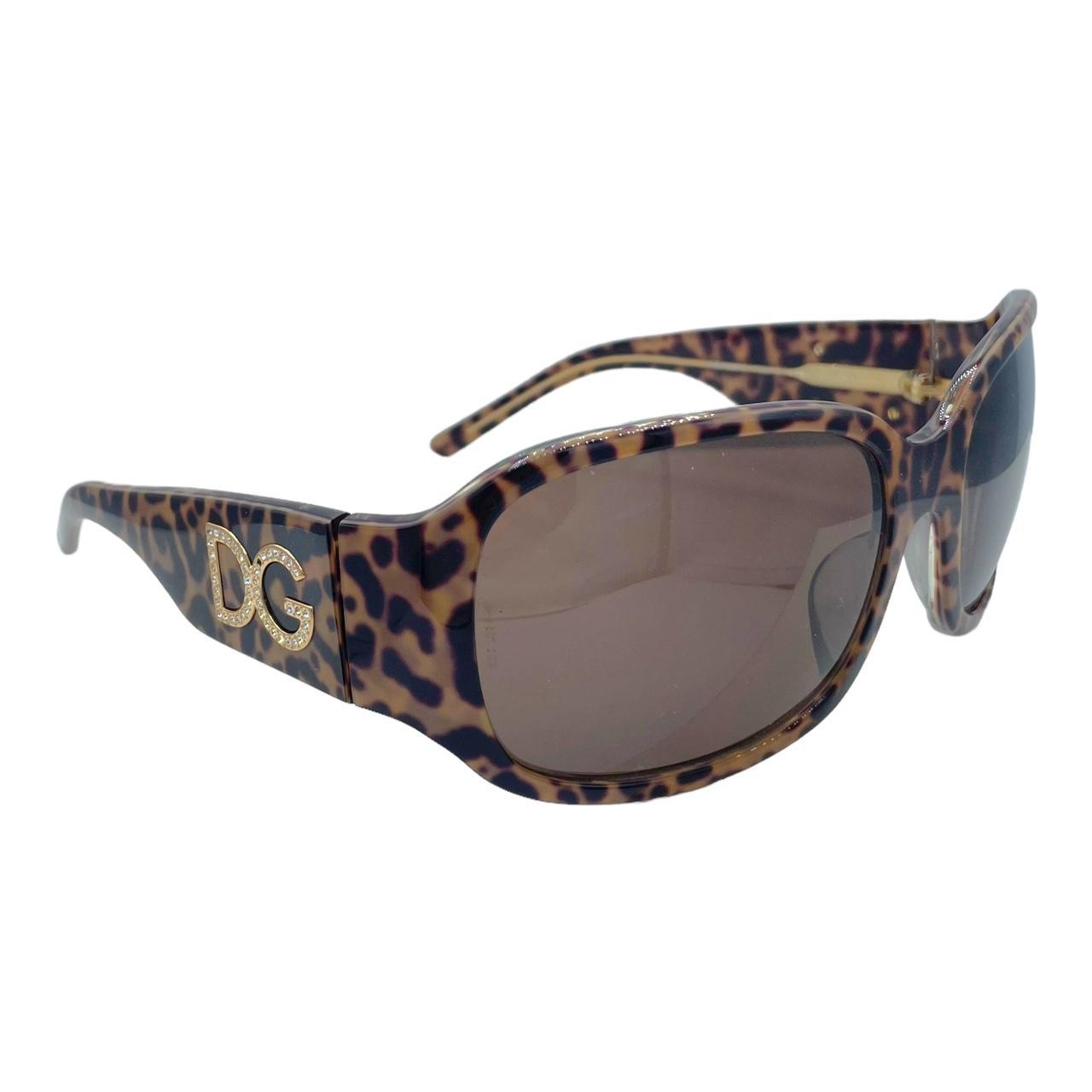 Dolce & Gabbana Leopard Print Oversized Sunglasses