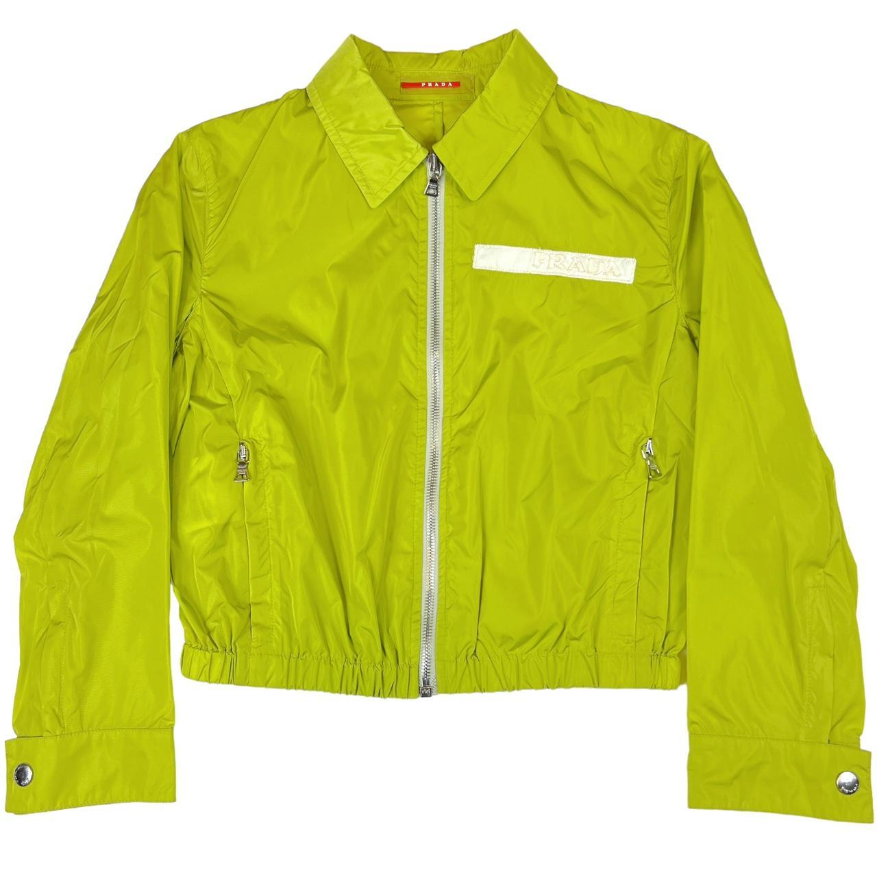 Prada Sport Cropped Nylon Jacket Lime Green