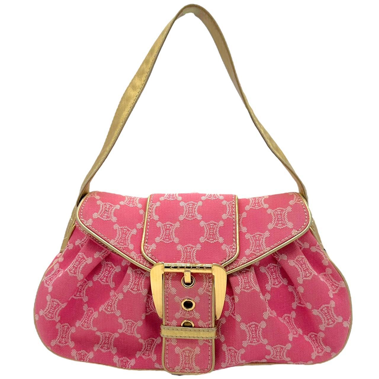Celine Pink Gold Monogram Shoulder Bag