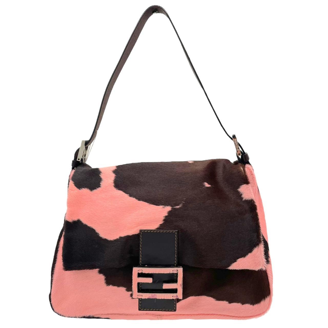 Fendi Pink Cow Print Mama Baguette Shoulder Bag - Outfit Repeater
