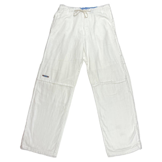 Diesel White Wide Leg Cotton Parachute Pants