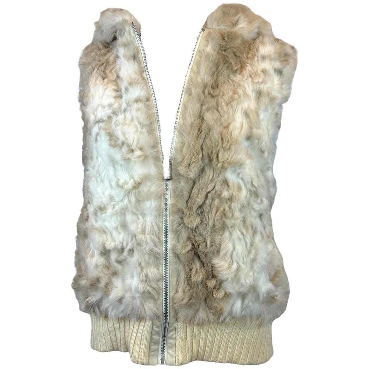 Miss Sixty Ivory Faux Fur Zip Up Vest - Outfit Repeater