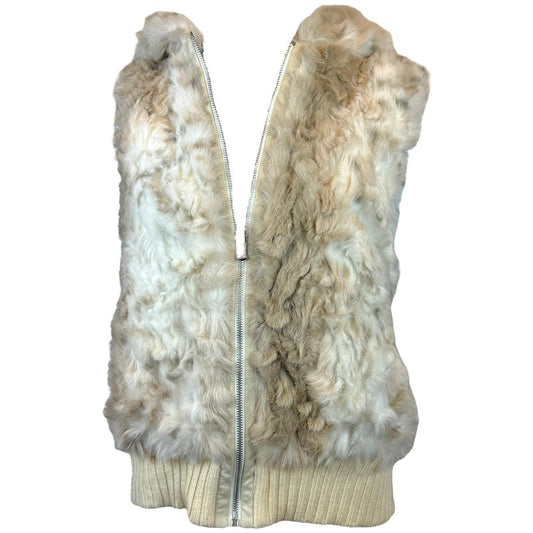 Miss Sixty Ivory Faux Fur Zip Up Vest - Outfit Repeater