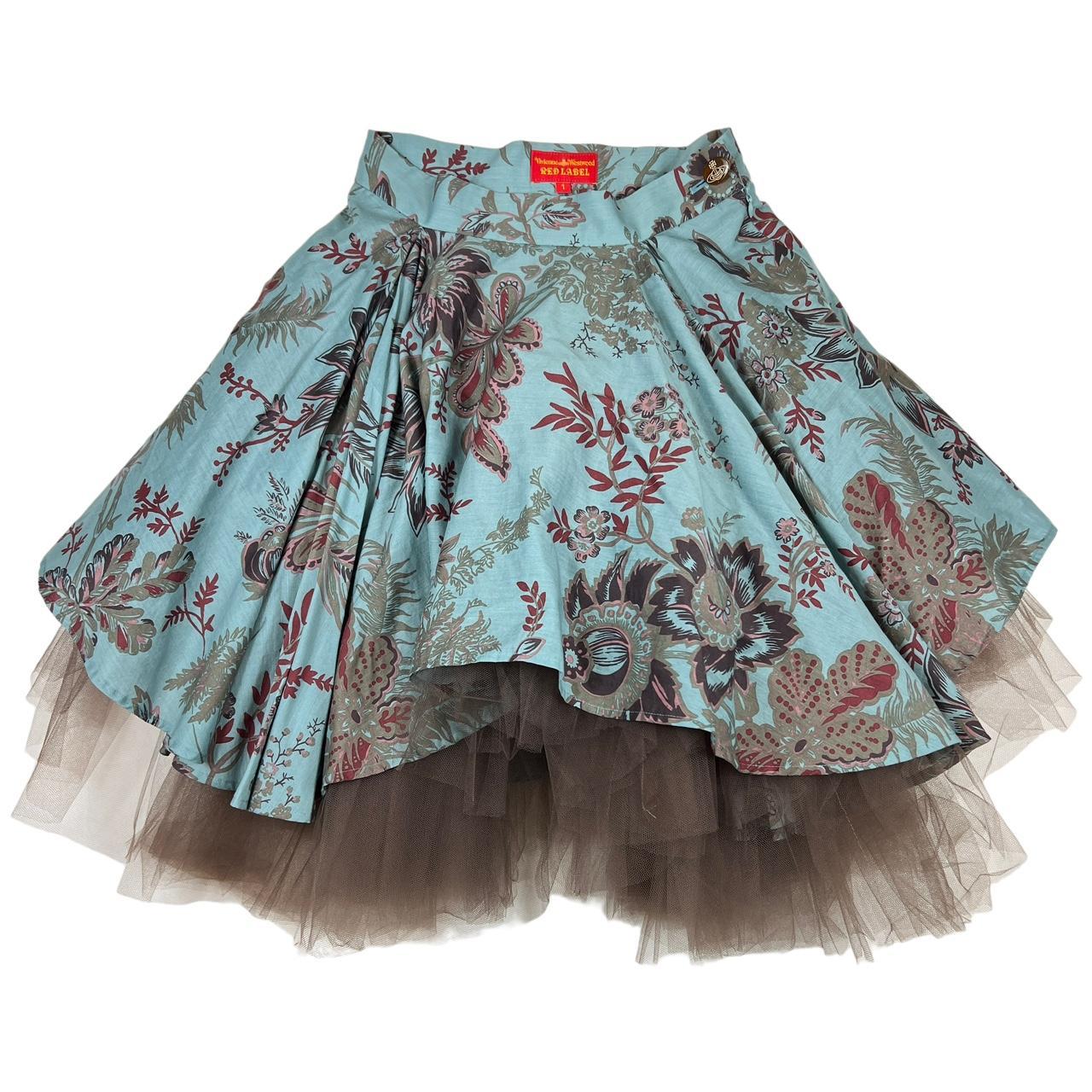 Vivienne Westwood Red Label Blue Floral Print Asymmetrical Tutu Midi Skirt - Outfit Repeater