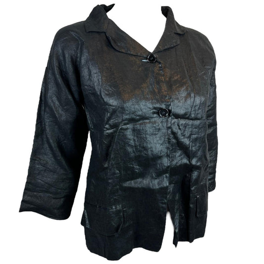 Dolce & Gabbana Black Shine Linen Jacket