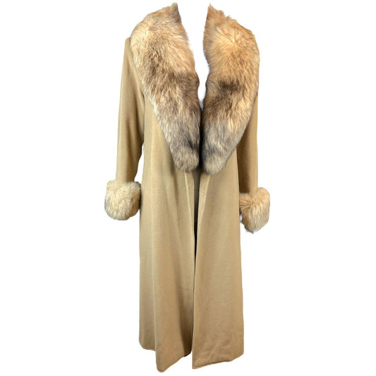 Chloé Fox Fur Trim Penny Lane Style Tan Trench Coat - Outfit Repeater