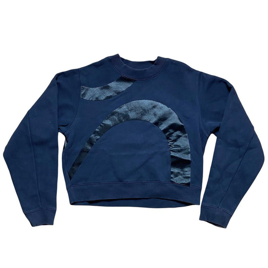 Acne Studios AW14 Bird Surge Navy and Black Cropped Crewneck Pullover Sweatshirt