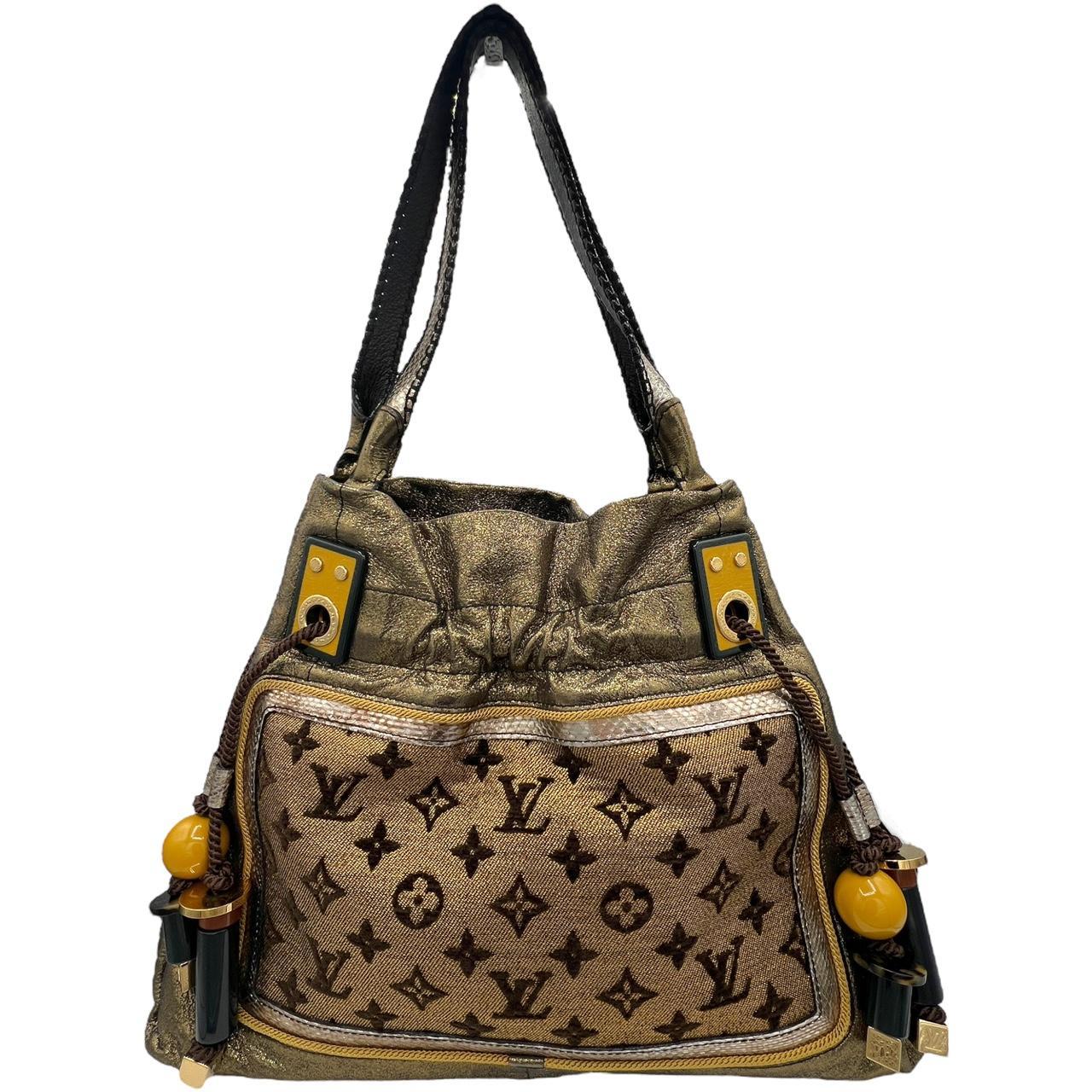 Louis Vuitton Sunbird Metallic Snakeskin and Monogram Canvas Tote Bag - Outfit Repeater