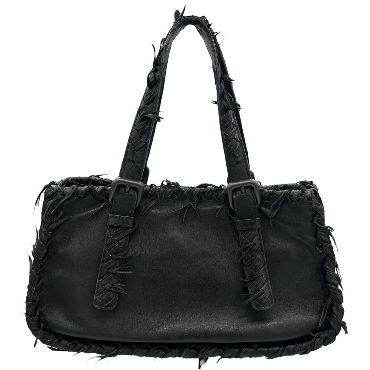 Bottega Veneta Black Woven Leather Shoulder Bag