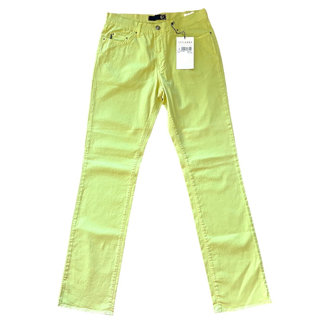 Just Cavalli by Roberto Cavalli Chartreuse Yellow-Green Colored Low Rise Straight Leg Jeans - Outfit Repeater