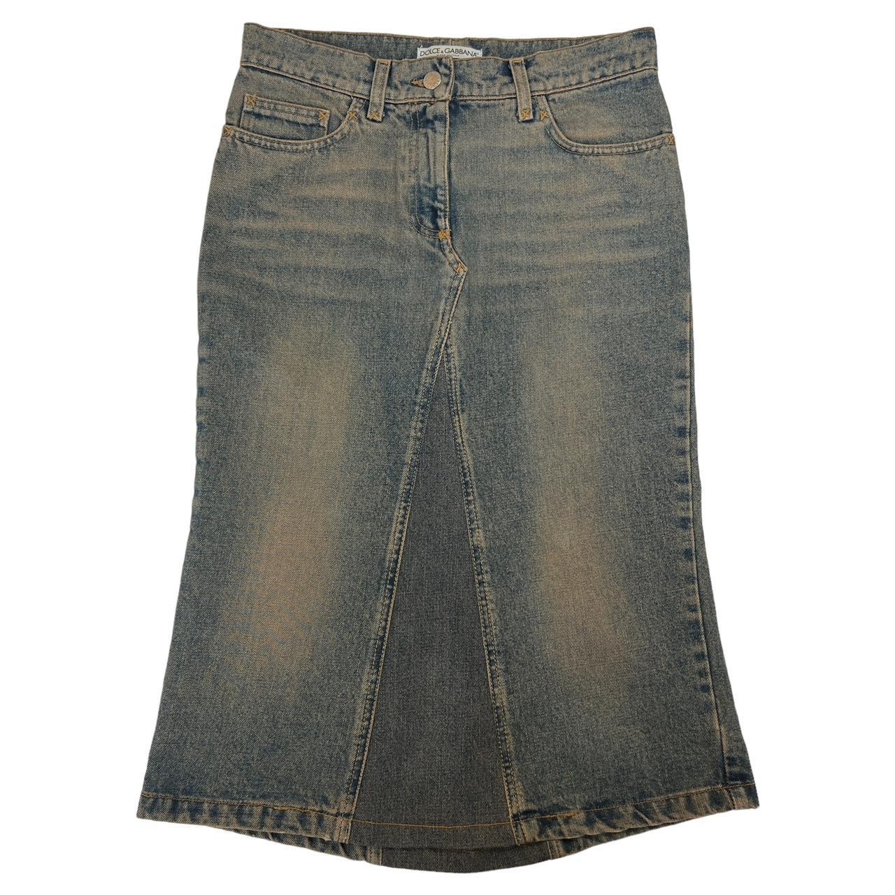Dolce & Gabbana Faded Denim Midi Skirt - Outfit Repeater