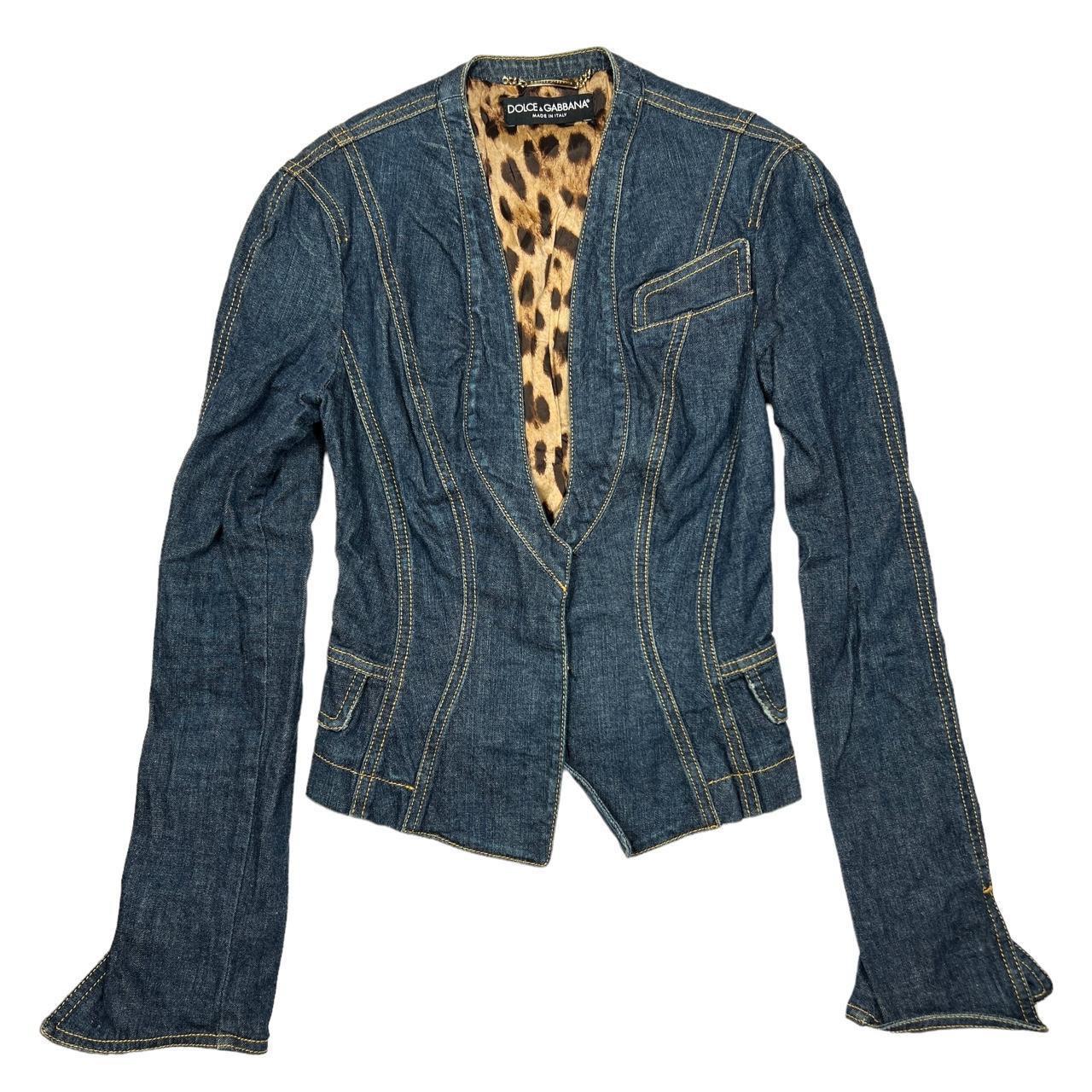 Dolce & Gabbana Denim Bustier Jacket Dark Wash