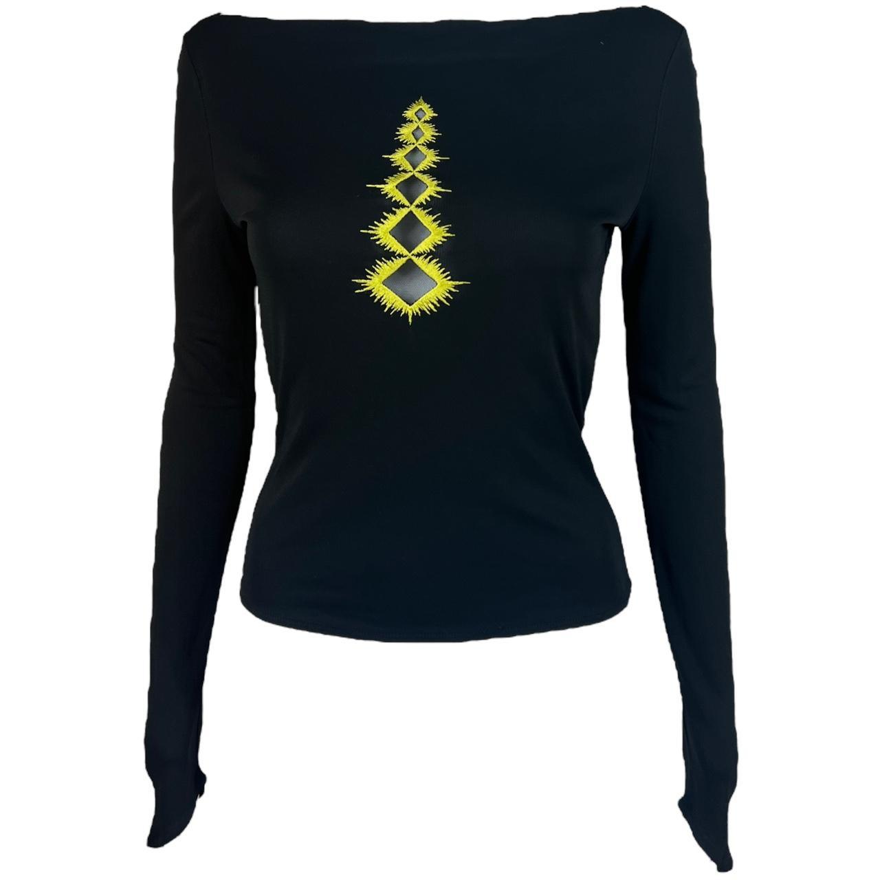 Versace Classic Black Embroidered Off The Shoulder Top - Outfit Repeater