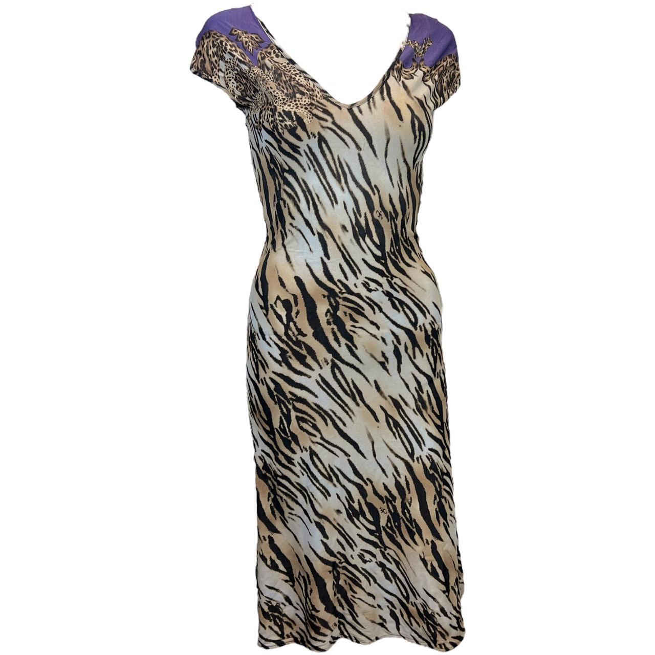 Versace Jeans Couture Leopard Tiger Print Midi Dress