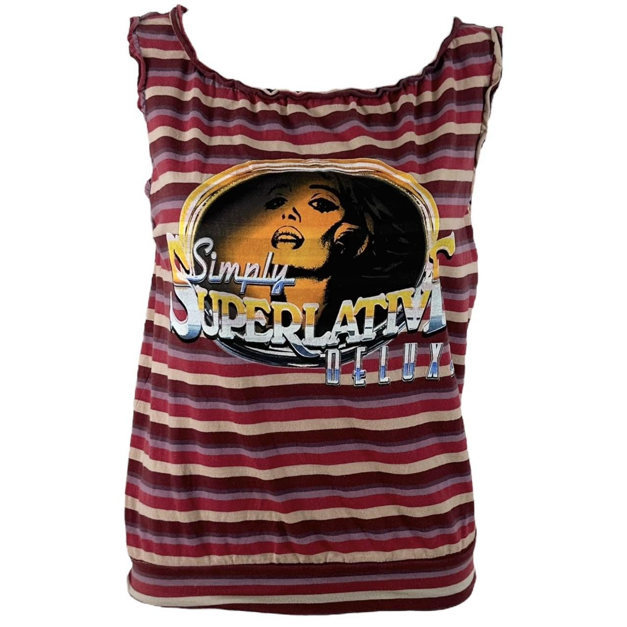 D&G Dolce & Gabbana Simply Superlative Graphic Striped Tank Top