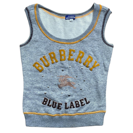 Burberry Blue Label Spell Out logo Terrycloth Embellished Tank Top - Outfit Repeater