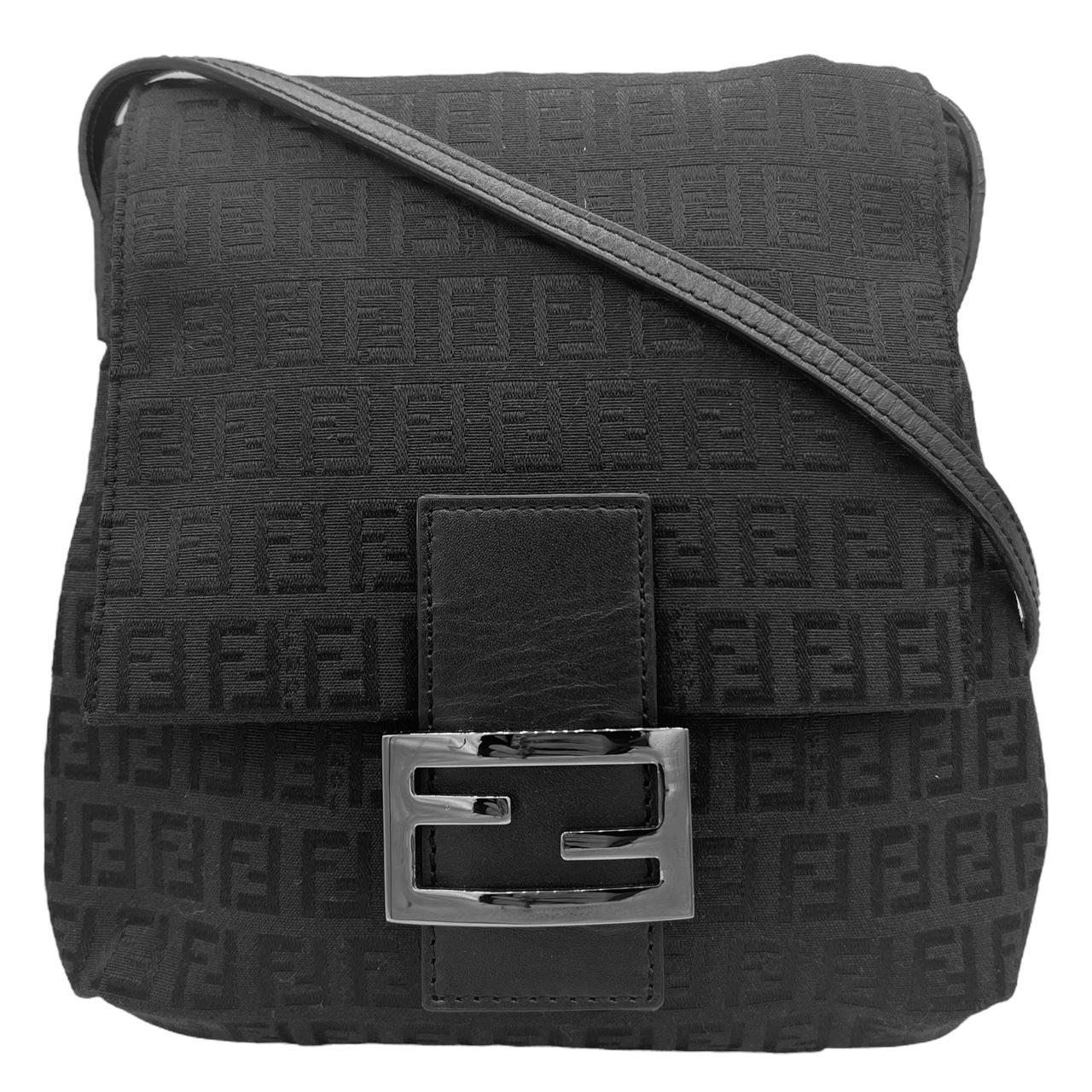 Fendi Black FF Zucca Monogram Crossbody Bag