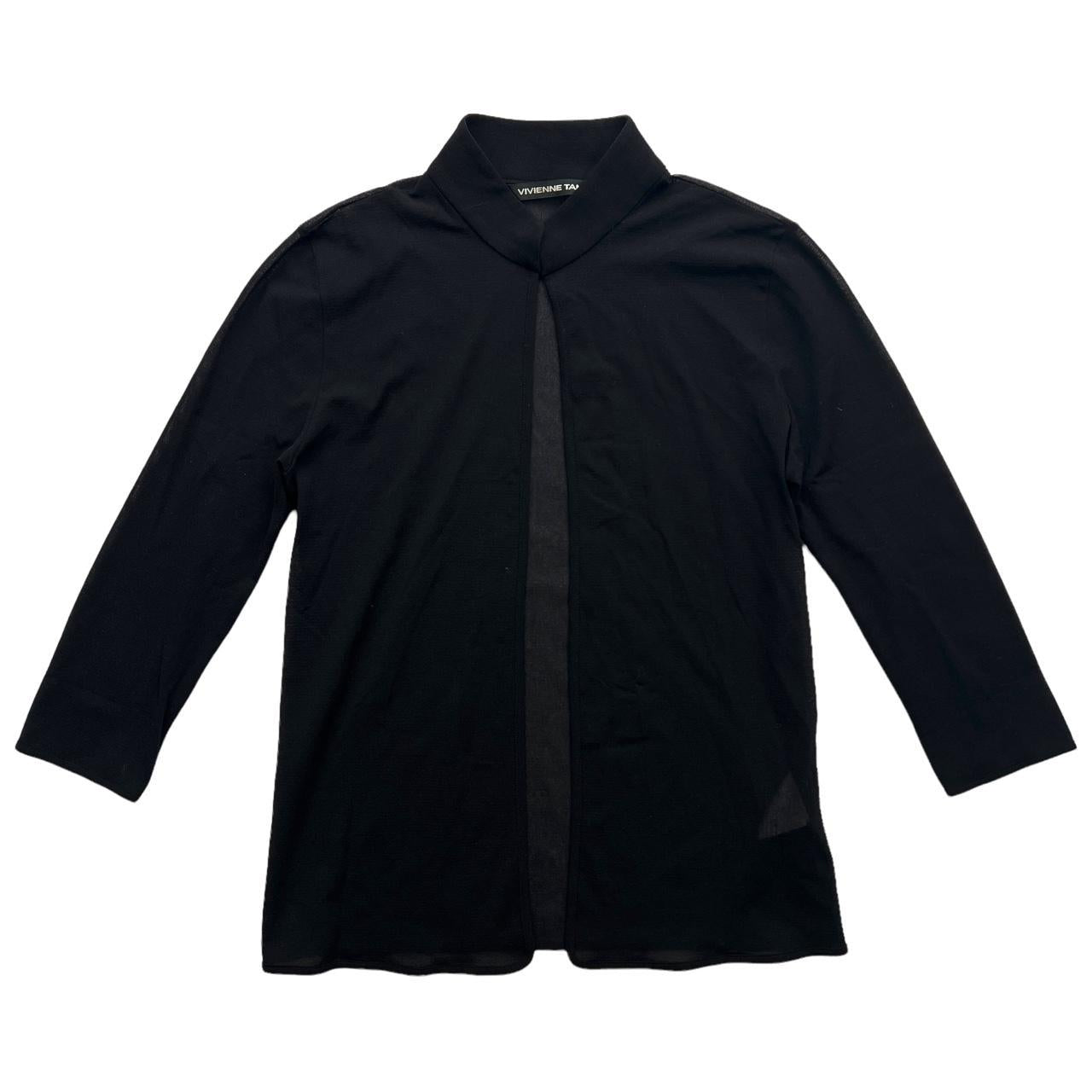 VIVIENNE TAM Black Sheer Mesh Cardigan Top - Outfit Repeater