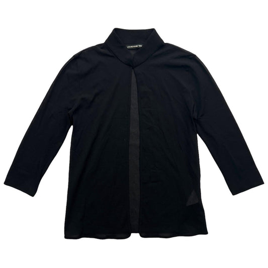 VIVIENNE TAM Black Sheer Mesh Cardigan Top - Outfit Repeater