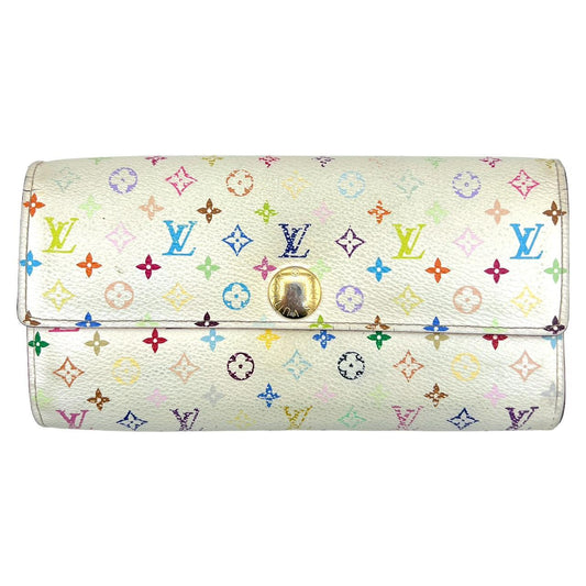 Louis Vuitton Sarah Long Wallet White Multicolor Monogram