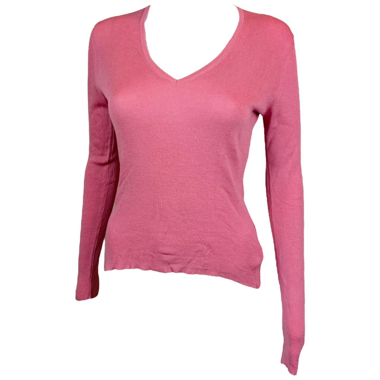 Gucci By Tom Ford Pink Silk Knit Longsleeve T-Shirt