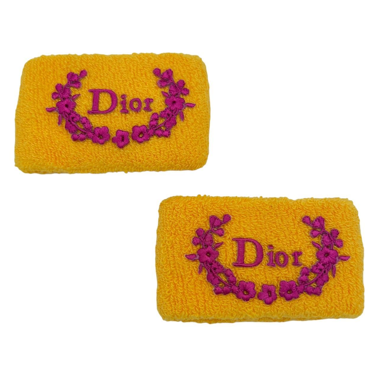 Christian Dior by John Galliano Autumn 2004 Pink and Orange Crest Logo Arm Band / Sweat Band - Outfit Repeater