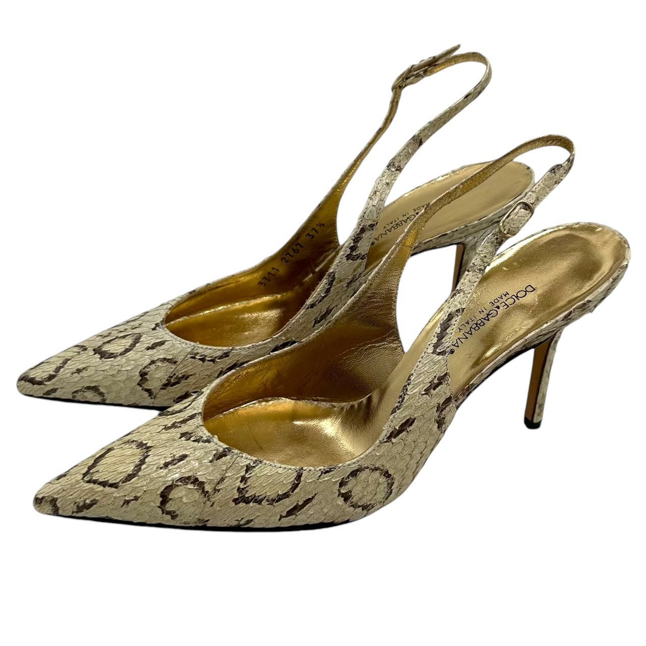 Dolce & Gabbana Snakeskin Slingback Heels