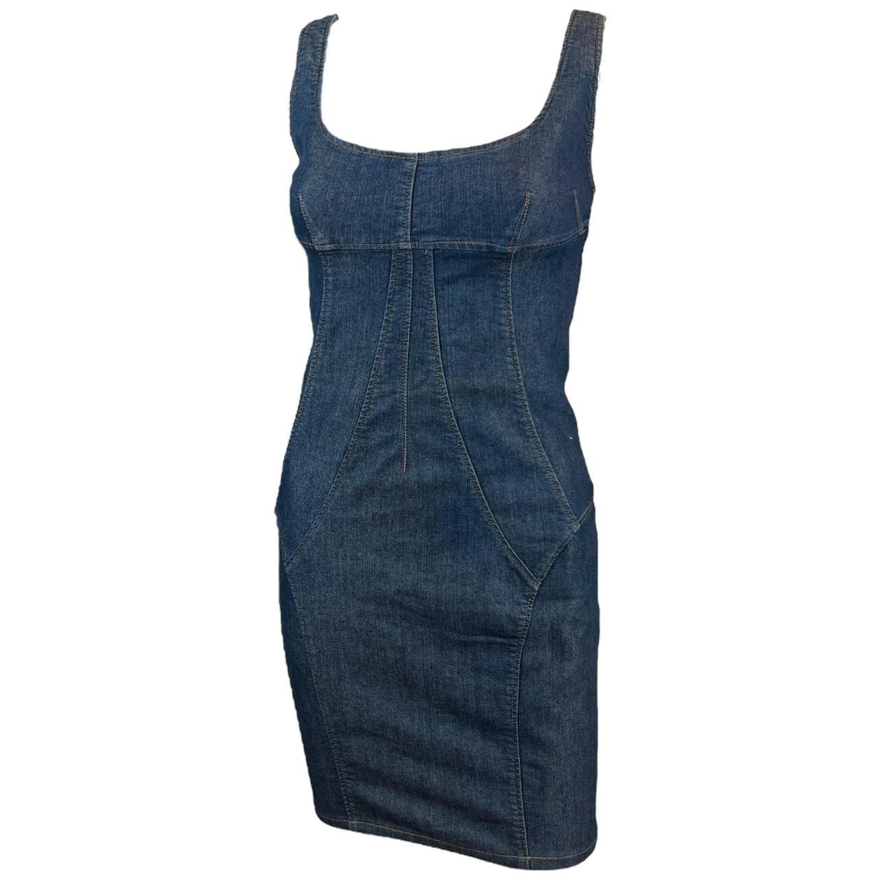 Dolce & Gabbana Dark Wash Denim Mini Midi Dress