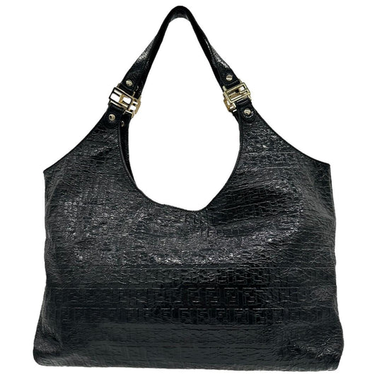 Fendi Black Patent Leather Hobo Bag