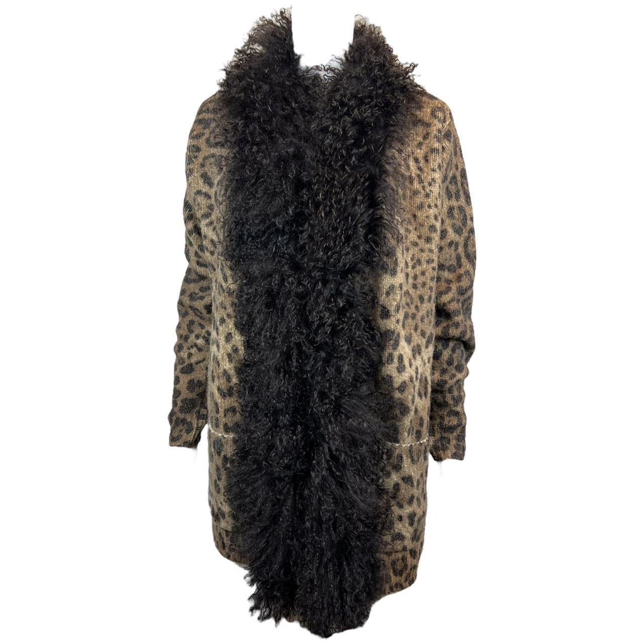 Dolce & Gabbana Fur Trim Leopard Print Wool / Mohair Cardigan - Outfit Repeater