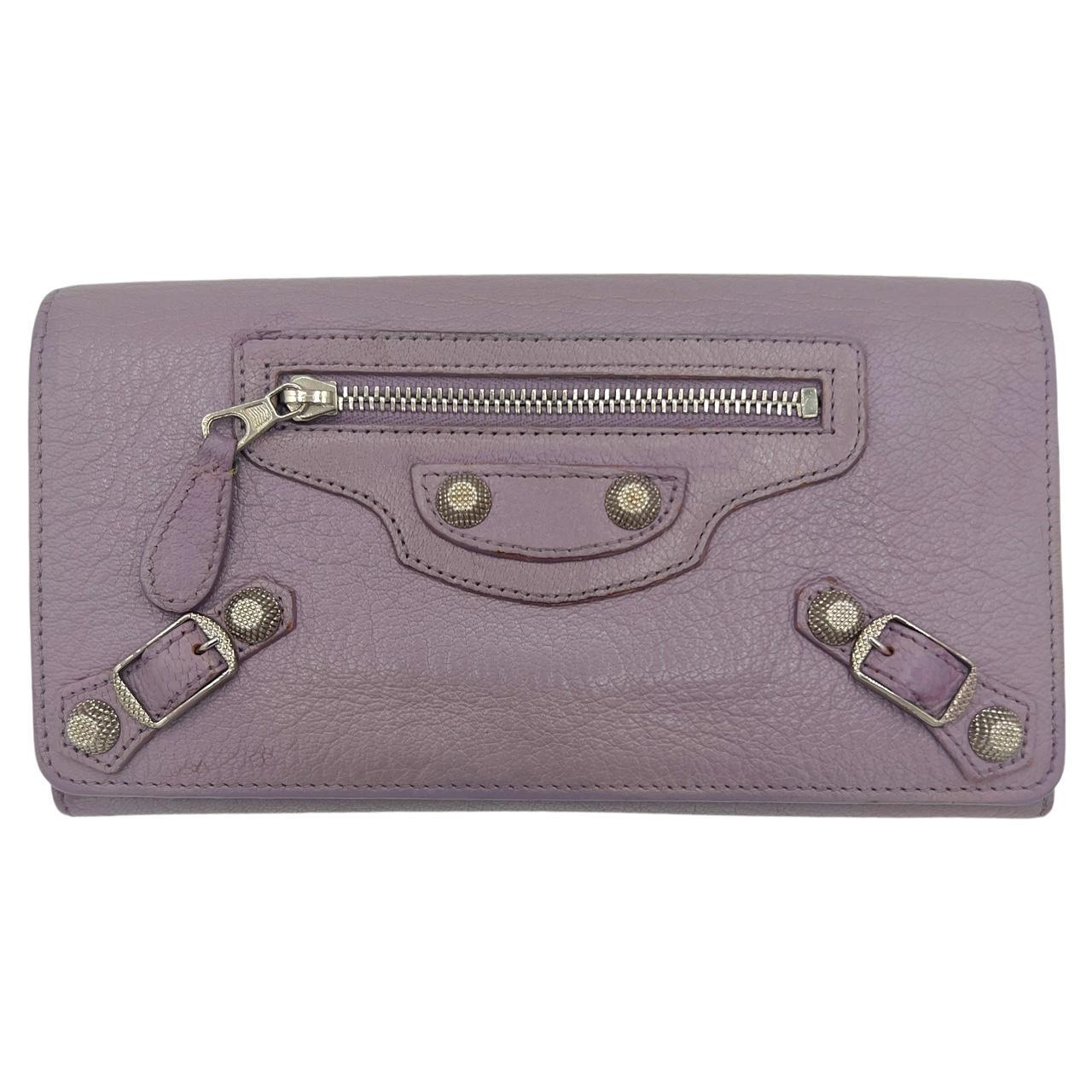 Balenciaga Purple Leather City Wallet