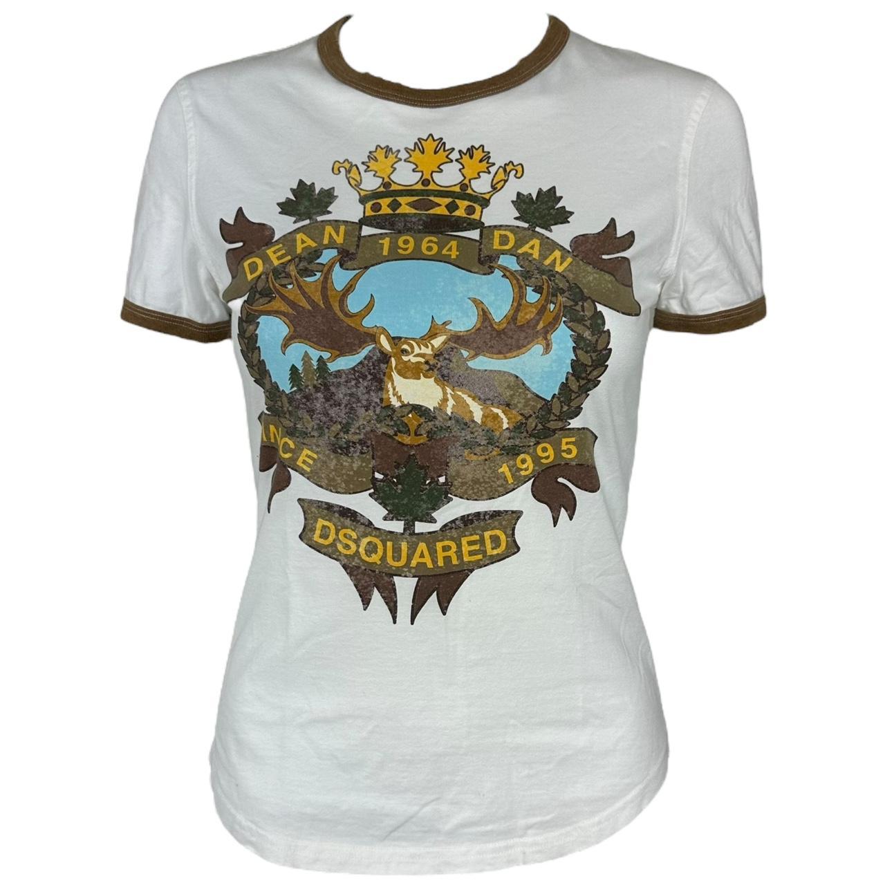 Dsquared2 Deer Logo Graphic Ringer T-Shirt - Outfit Repeater