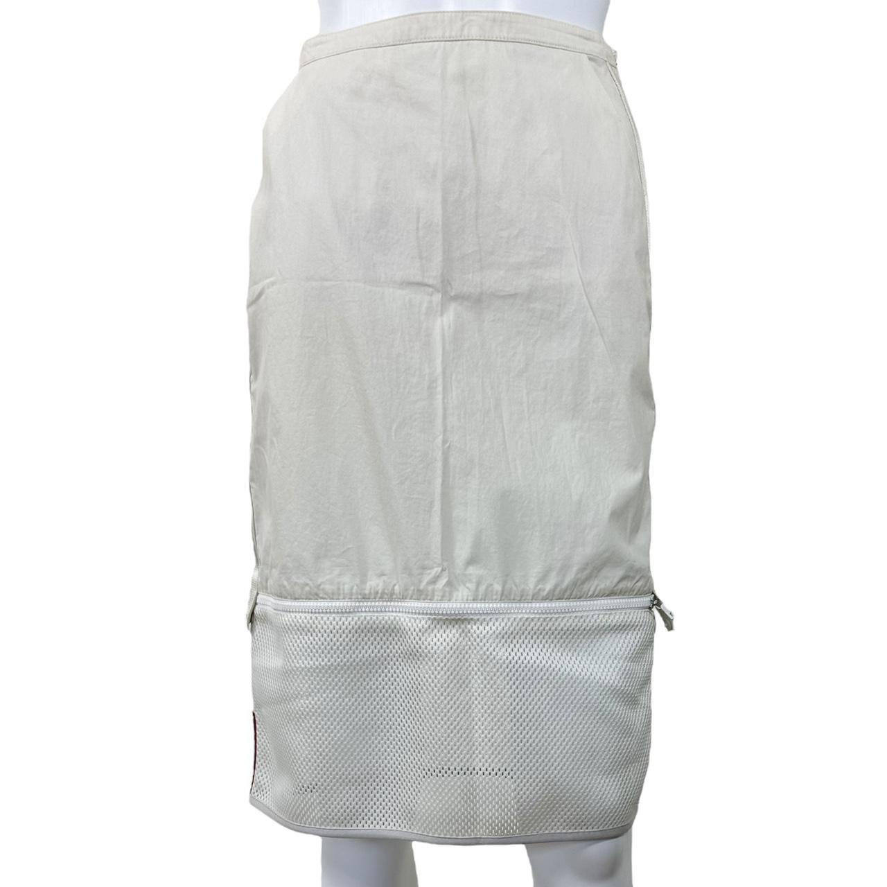 Prada Sport White Nylon & Mesh Midi Skirt