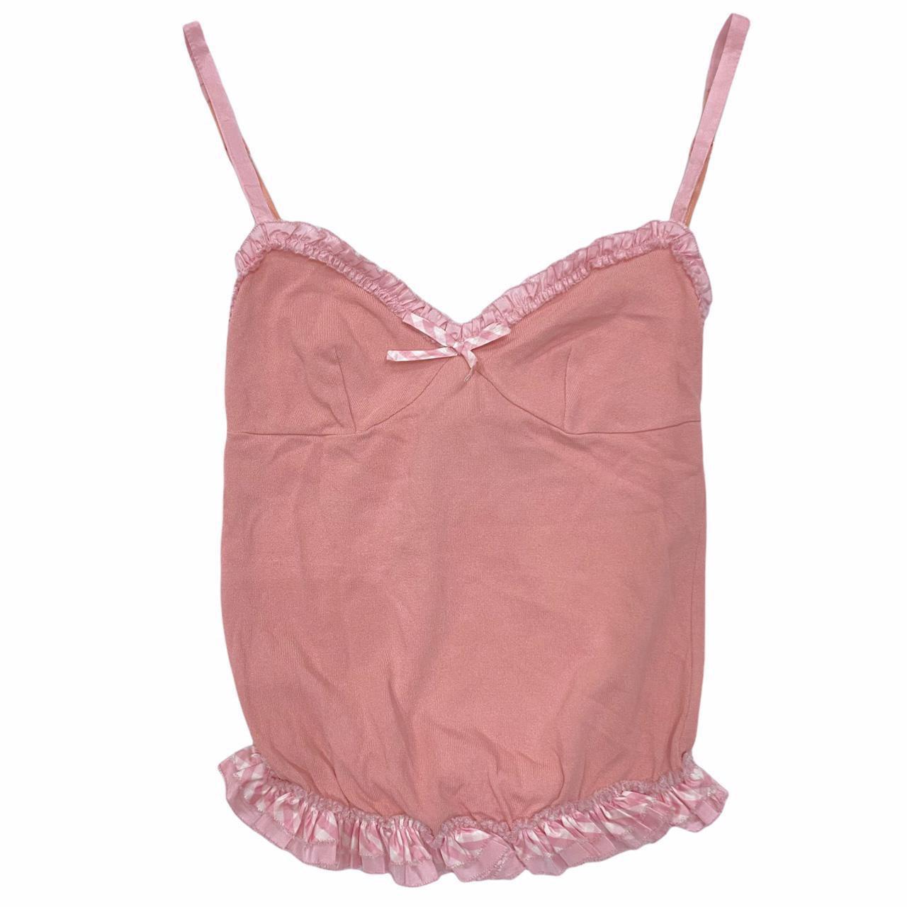 Moschino Pink Knit Cami with Gingham Bow - Outfit Repeater