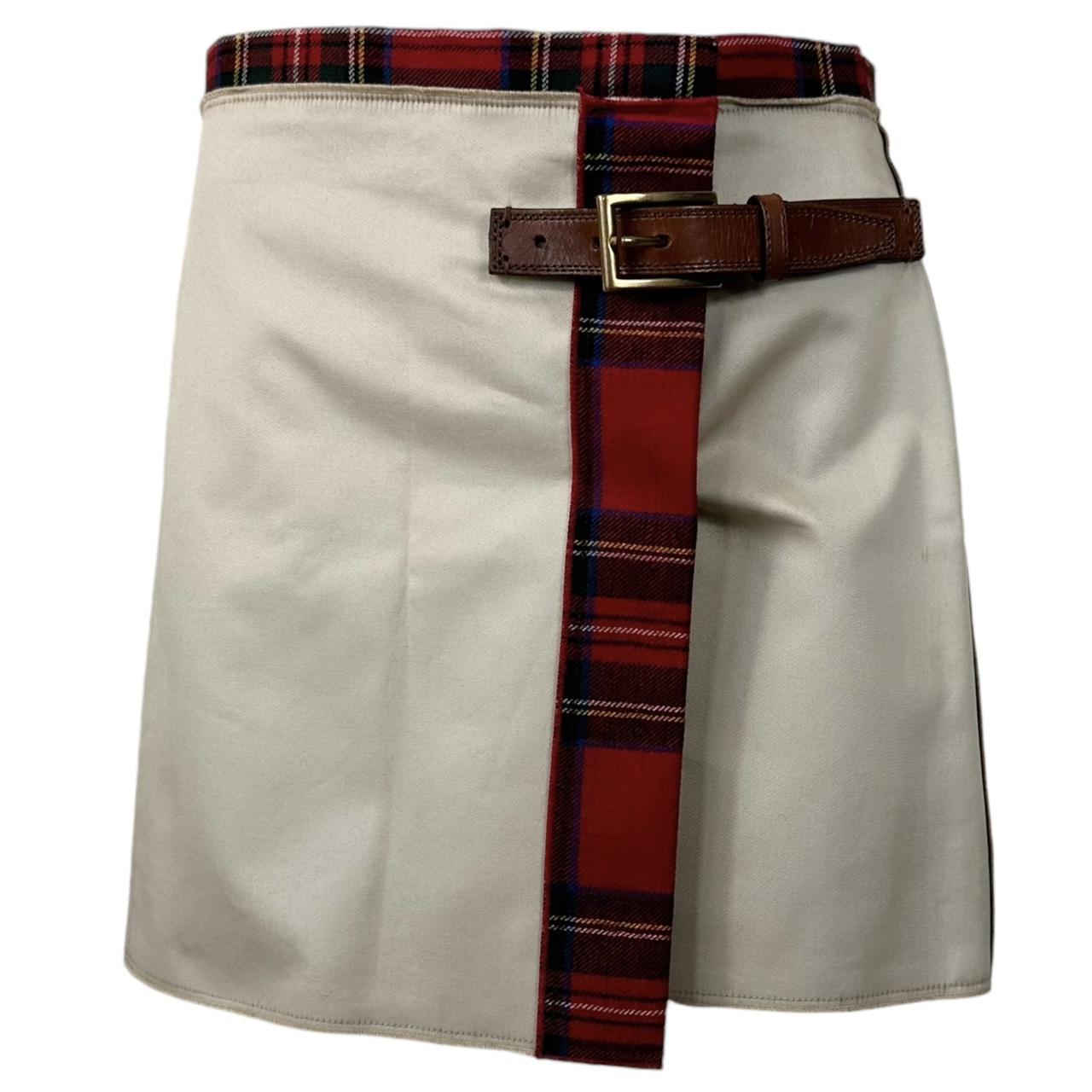 D&G Dolce & Gabbana Tartan Trim Buckle Mini Skirt - Outfit Repeater