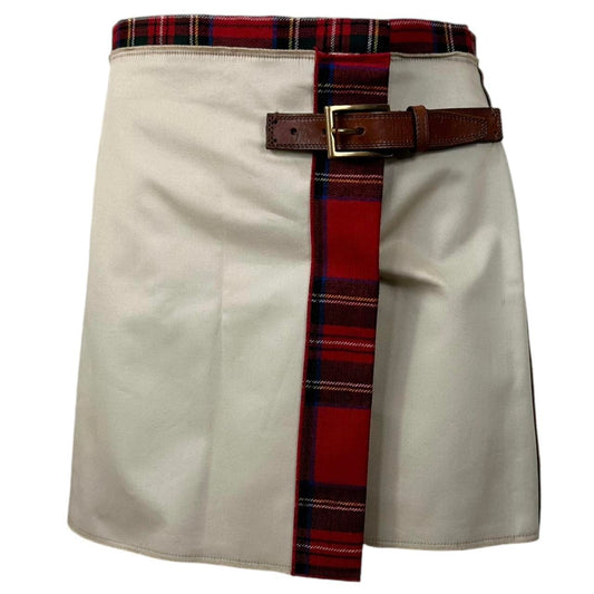 D&G Dolce & Gabbana Tartan Trim Buckle Mini Skirt