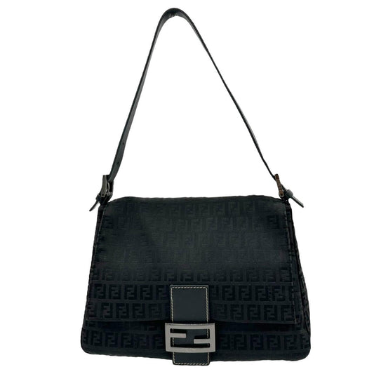 Fendi Black Zucchino Monogram Shoulder Bag