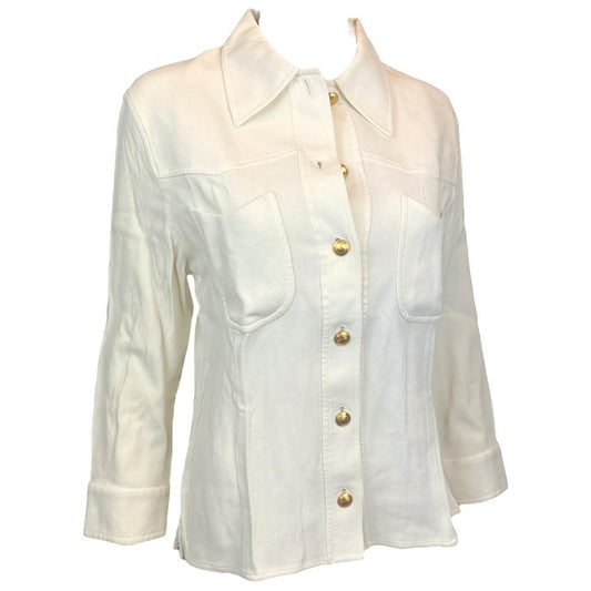 Gucci By Tom Ford S/S 1994 Cream Button Up Shirt Jacket - Outfit Repeater