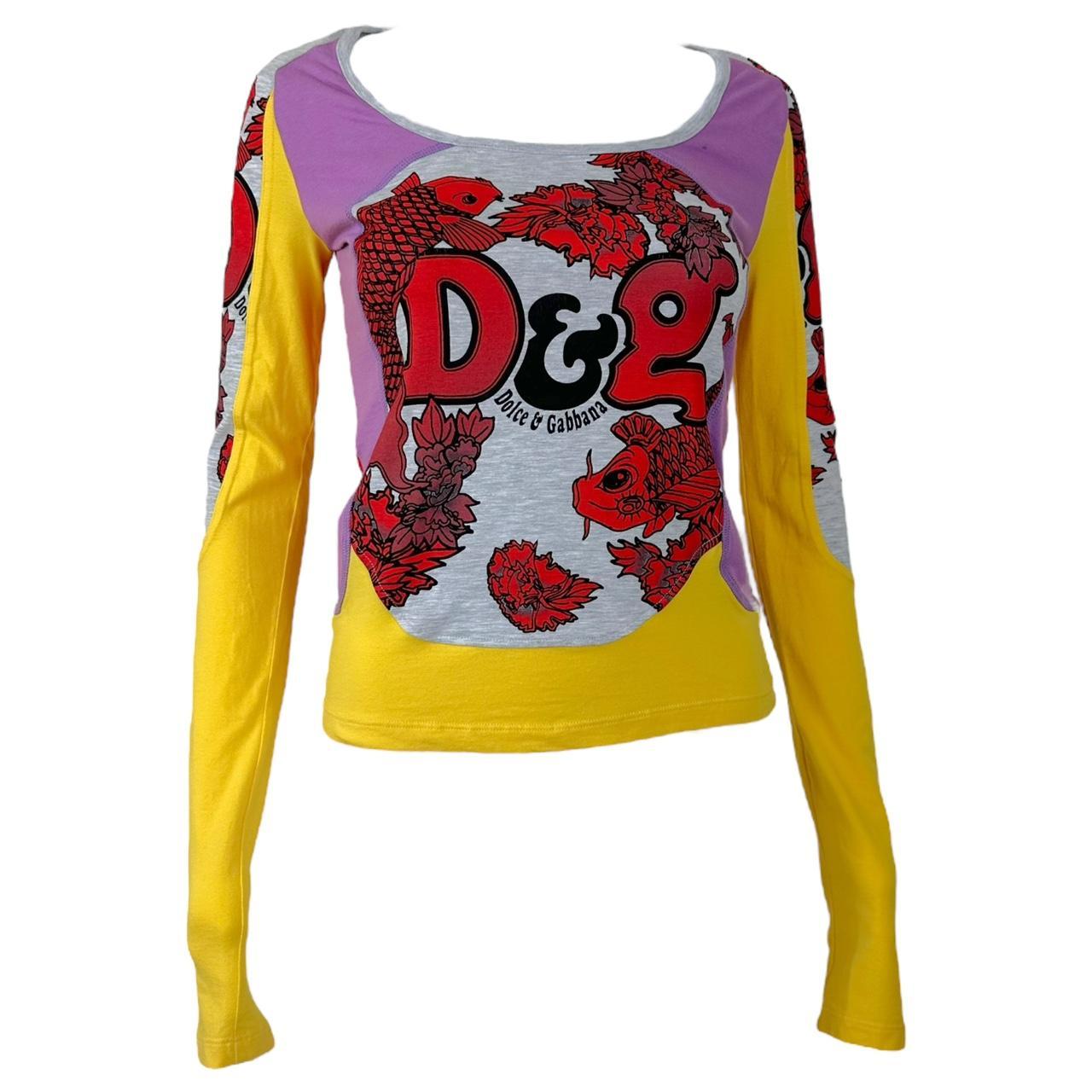 D&G Dolce & Gabbana Printed Longsleeve Logo T-Shirt - Outfit Repeater