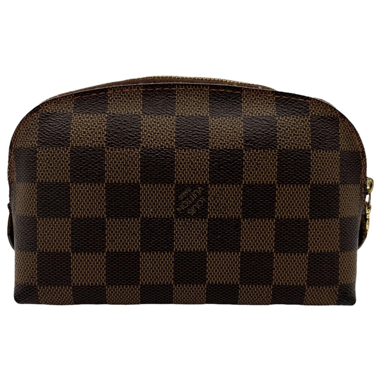 Louis Vuitton Damier Ebene Checker Print Coated Canvas Cosmetic Pouch - Outfit Repeater