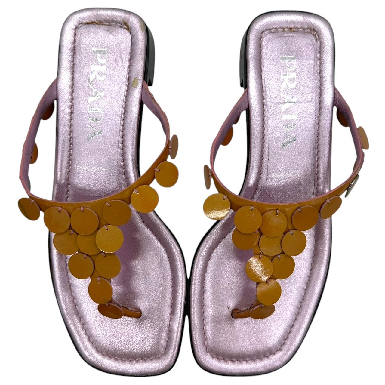 Prada Sequin Embellished Flip Flops