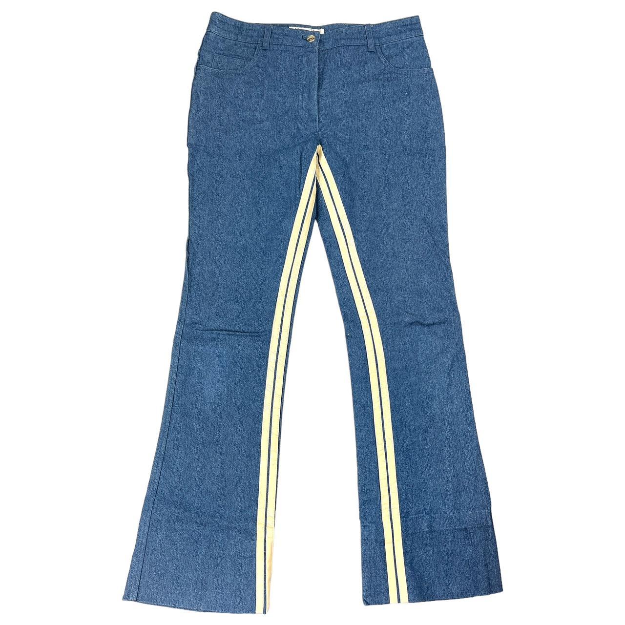 Christian Dior Spring 2002 Blue Jeans with Inner Thigh Stripes