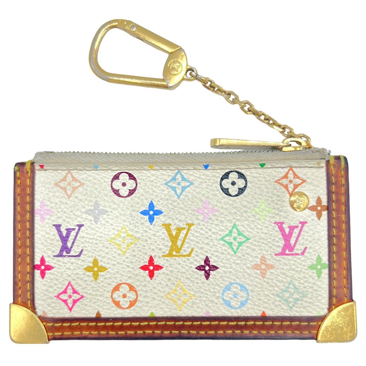 Louis Vuitton Key Pouch White Multicolor Monogram